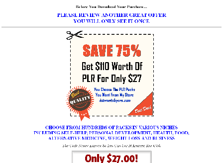 cheap 75% Off PLR - $110 Worth Of PLR For $35