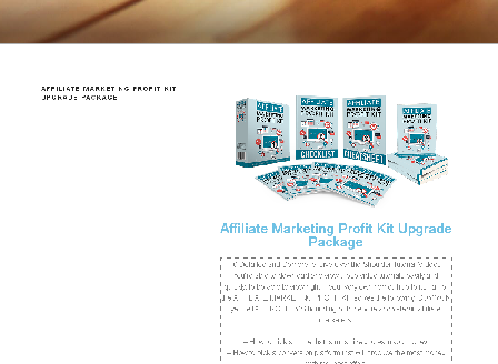 cheap Affiliate Marketing Profit Kit Upgrade Package