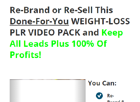 cheap Weight-Loss PLR Video Pack