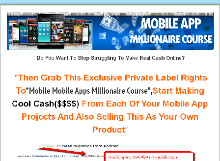 cheap Mobile App Millionaire Course PLR