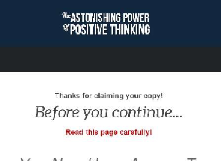 cheap The Astonishing Power Of Positive Thinking Video Upgrade