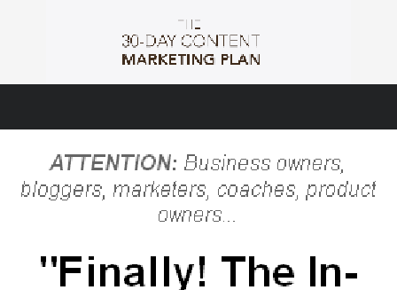 cheap 30 Days Content Marketing Plan
