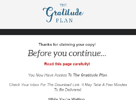 cheap The Gratitude Plan Video Upgrade