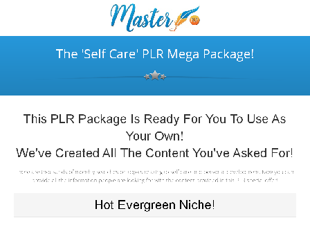 cheap Self Care PLR Mega Package
