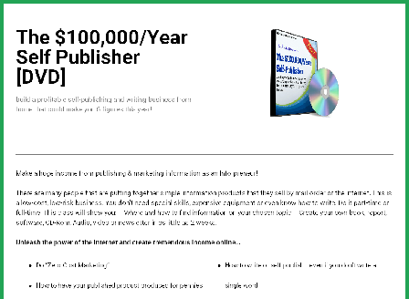 cheap [DVD] The $100,000 a Year Self Publisher