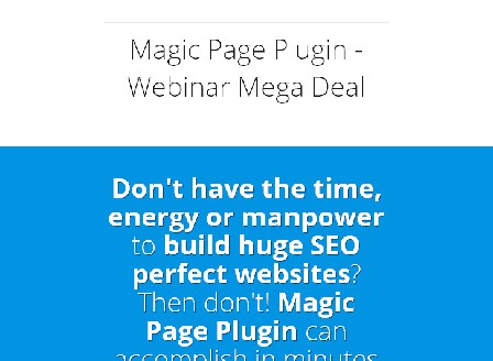 cheap Magic Page Plugin - Webinar Mega Deal