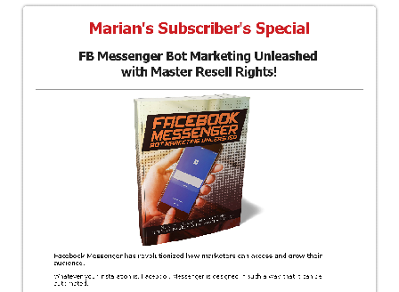 cheap Facebook Messenger Bot Marketing Unleashed w/ MRR