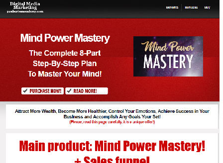 cheap Mind Power Mastery - Complete funnel & bonuses