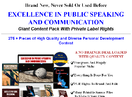 cheap [Quality] Excellence In Public Speaking And Communication 275 + Piece PLR Pack