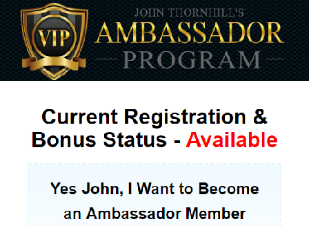 cheap John Thornhills Ambassador Program - 2 Pay