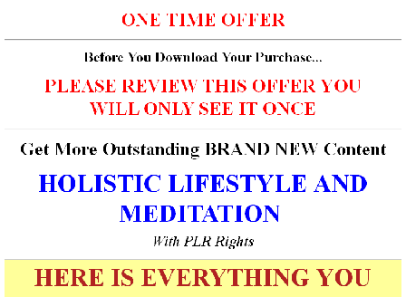 cheap Holistic Lifestyle & Meditation Giant Content PLR Rights