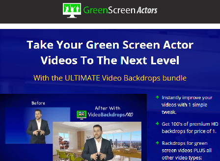 cheap Green Screen Actors Upgrade - Video Backdrops Pro
