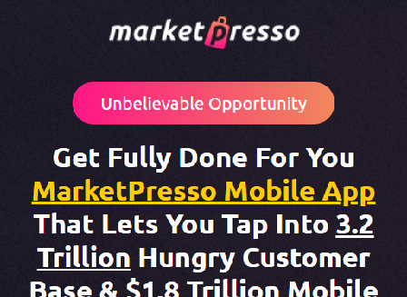 cheap MarketPresso Mobile App