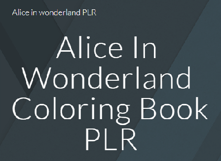 cheap Alice In Wonderland Illustrated Coloring Book PLR
