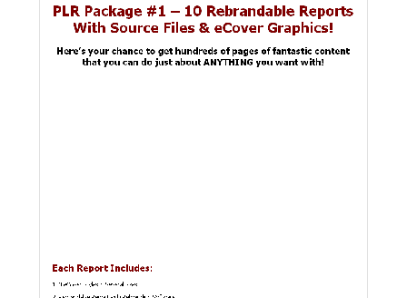 cheap 10 Rebrandable PLR Reports #1