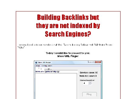 cheap professional Mass Backlink Indexing Software with Bonus Full Master Resale Rights