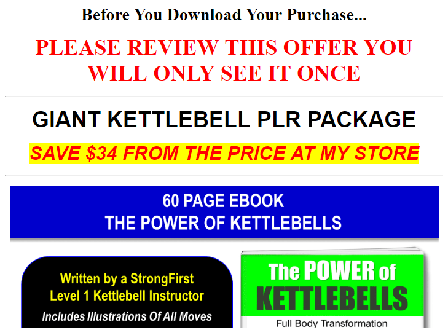 cheap [Quality PLR] Giant Kettlebell Workouts Content Package