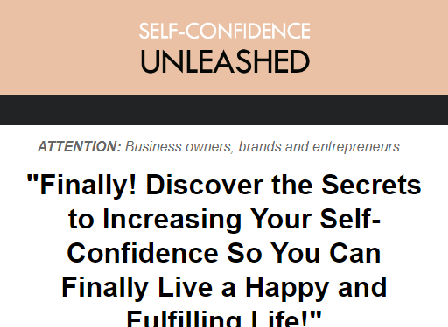 cheap Self Confidence Unleashed