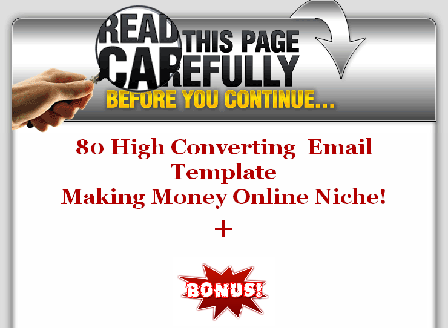 cheap 80 High convertin Email Template "making money online Nich"