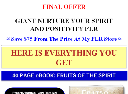 cheap Giant Nurture Your Spirit PLR