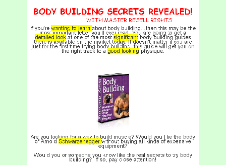 cheap Body Building Secrets Revealed with master resell rights