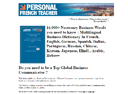 cheap Multilingual Dictionary of the Most Important Business Words In French, English, German, Spanish