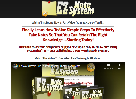 cheap EZ Note System - PLR Videos
