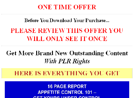 cheap (Quality PLR] Appetite Control Giant Content Pack