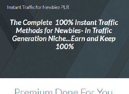 cheap [Full Resale Rights]Instant Traffic for Newbies PLR