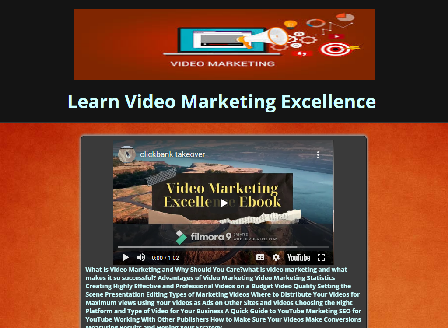 cheap Video marketing Excellence Ebook