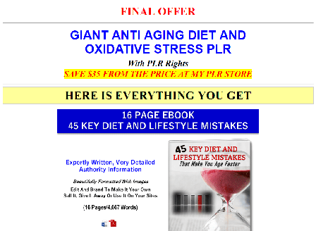 cheap Giant Healthy Eating In Aging And Oxidative Stress PLR