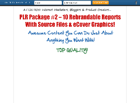 cheap 10 Rebrandable PLR Reports #2