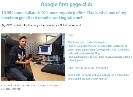 cheap Google first page club