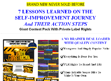 cheap [Quality Giant PLR] 7 Lessons Learned On The Self Improvement Journey & Action Steps