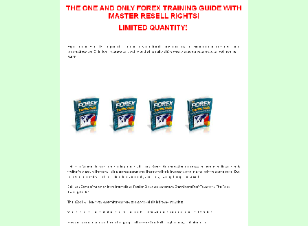 cheap The Forex Training Guide with master resell rights