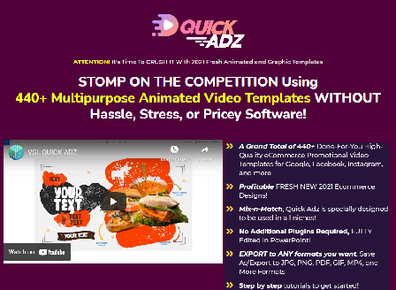 cheap Quick Adz  DFY 440+ High-Quality eCommerce Promotion Animated Ads Templates