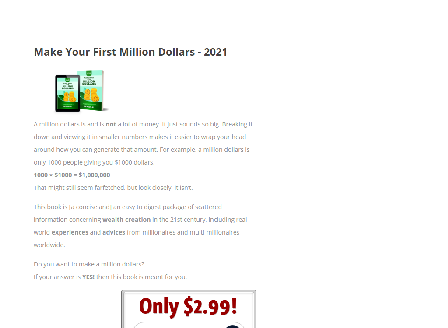 cheap Make Your First Million Dollars - 2021
