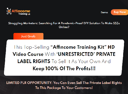 cheap Affincome Training Kit - Unrestricted PLR
