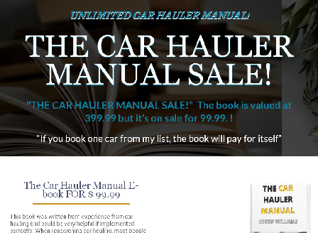 cheap The Car Hauler Manual!