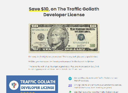 cheap Traffic Goliath Unlimited-Site Developer License Deal