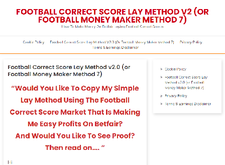 cheap Football Correct Score Lay Method v2