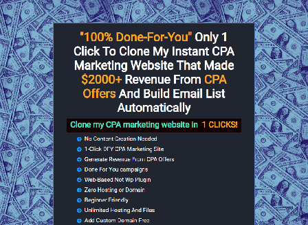 cheap Create CPA Marketing Website Instantly