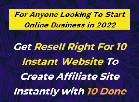 cheap Resell Right 10 Instant Affiliate Site