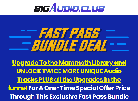 cheap BigAudio Club Fast Pass Bundle