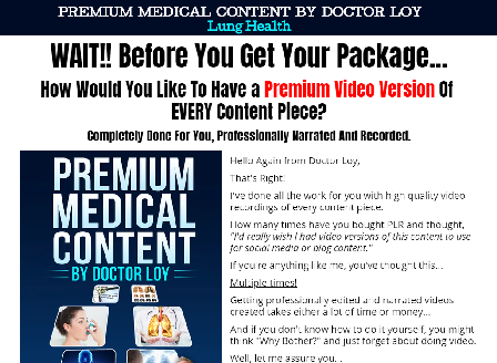 cheap Premium Medical Content By Doctor Loy: Lung Health
