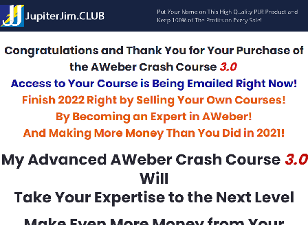 cheap AWeber Crash Course 3.0 Advanced