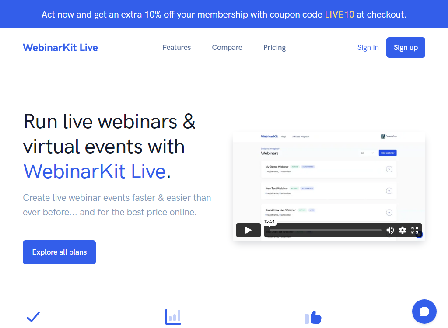 cheap WebinarKit Live- 100 Attendees - Monthly