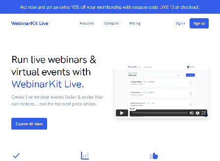 cheap WebinarKit Live- 500 Attendees - Monthly