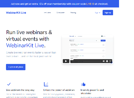 cheap WebinarKit Live- 500 Attendees - Yearly
