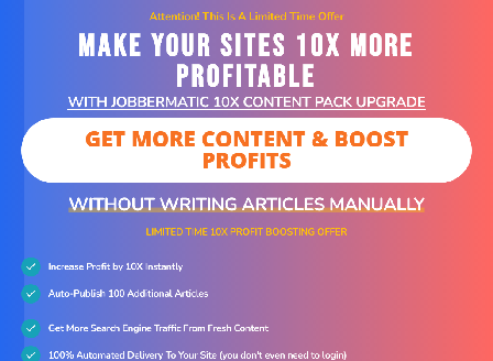 cheap JobberMatic 10X Content Pack - Discount